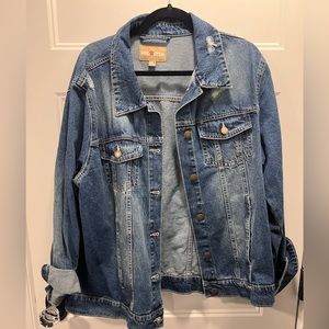 Brand new with tags Distressed Red Star jean jacket XL
